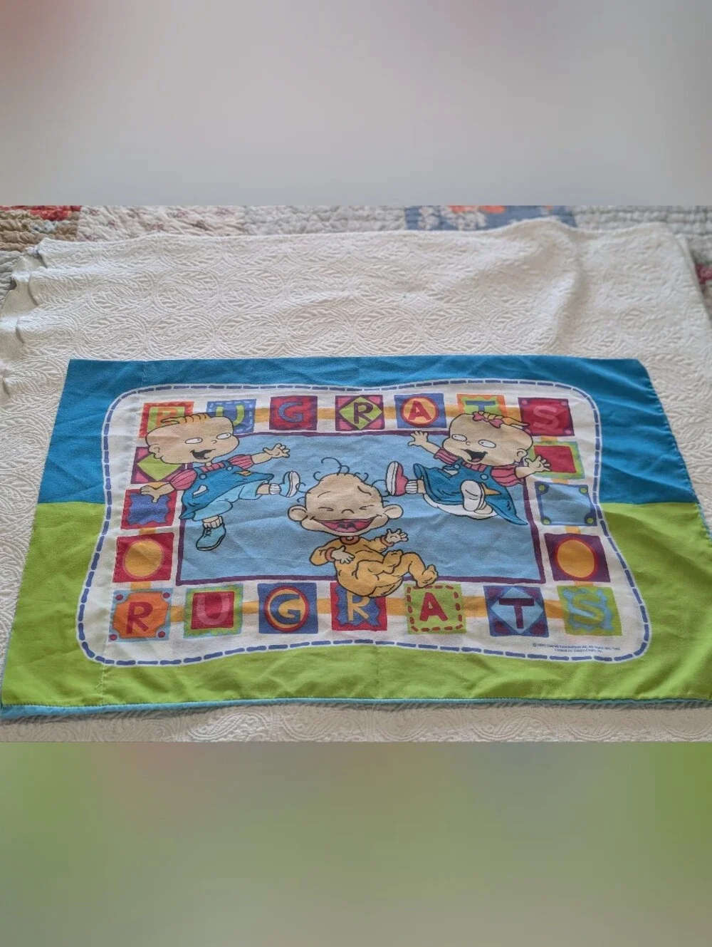 Vintage 1999 Nickelodeon Rugrats Standard Pillowcase Cartoon Collectible Y2K